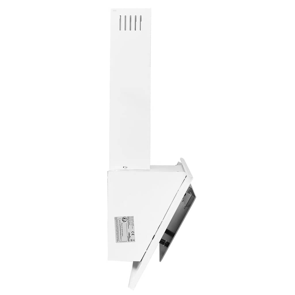 VidaXL Wandafzuigkap 90 cm roestvrij staal en gehard glas wit