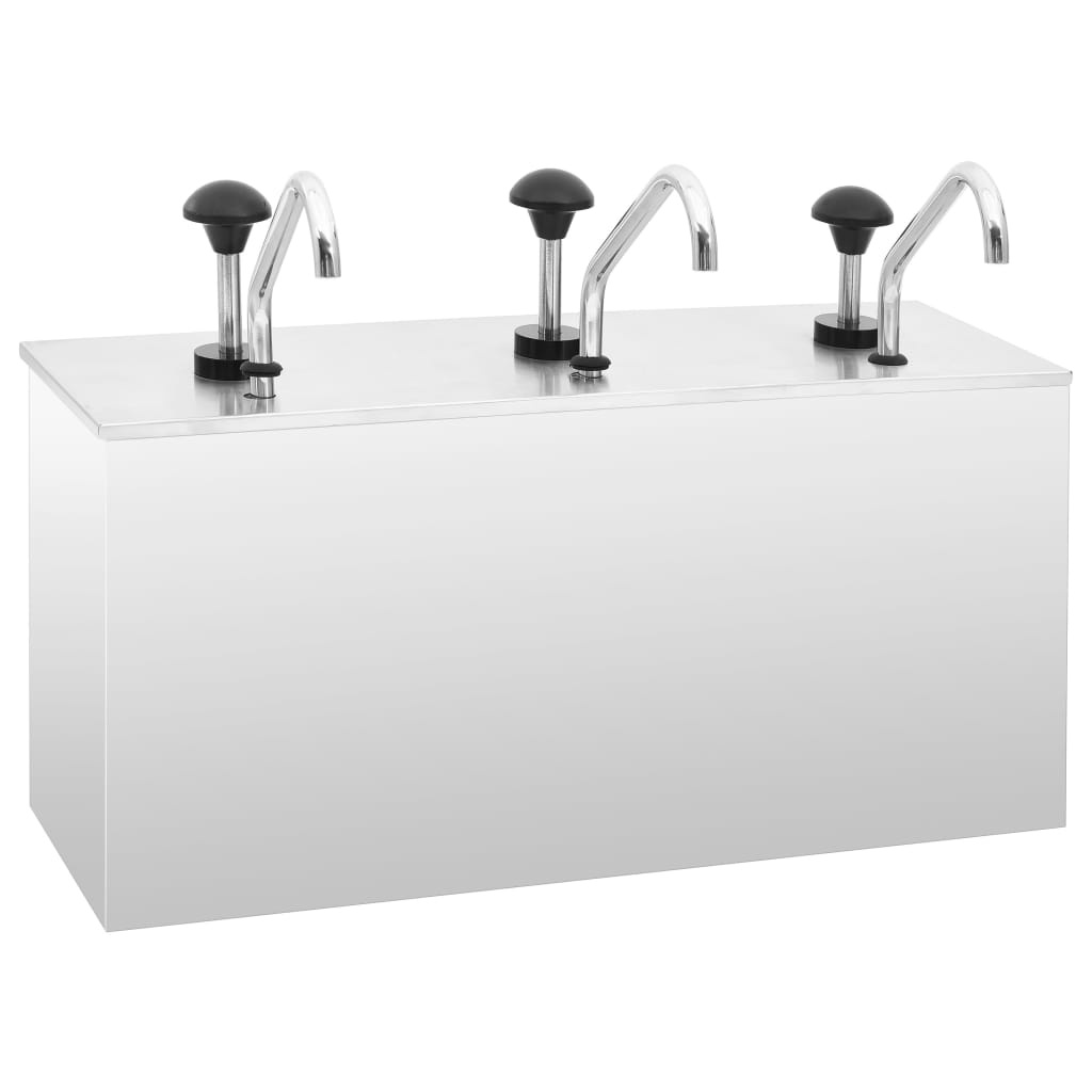 VidaXL Sausdispenser 3x3,5 L roestvrij staal