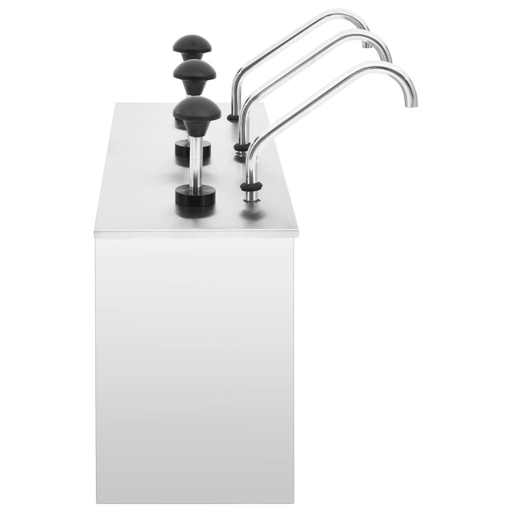 VidaXL Sausdispenser 3x3,5 L roestvrij staal