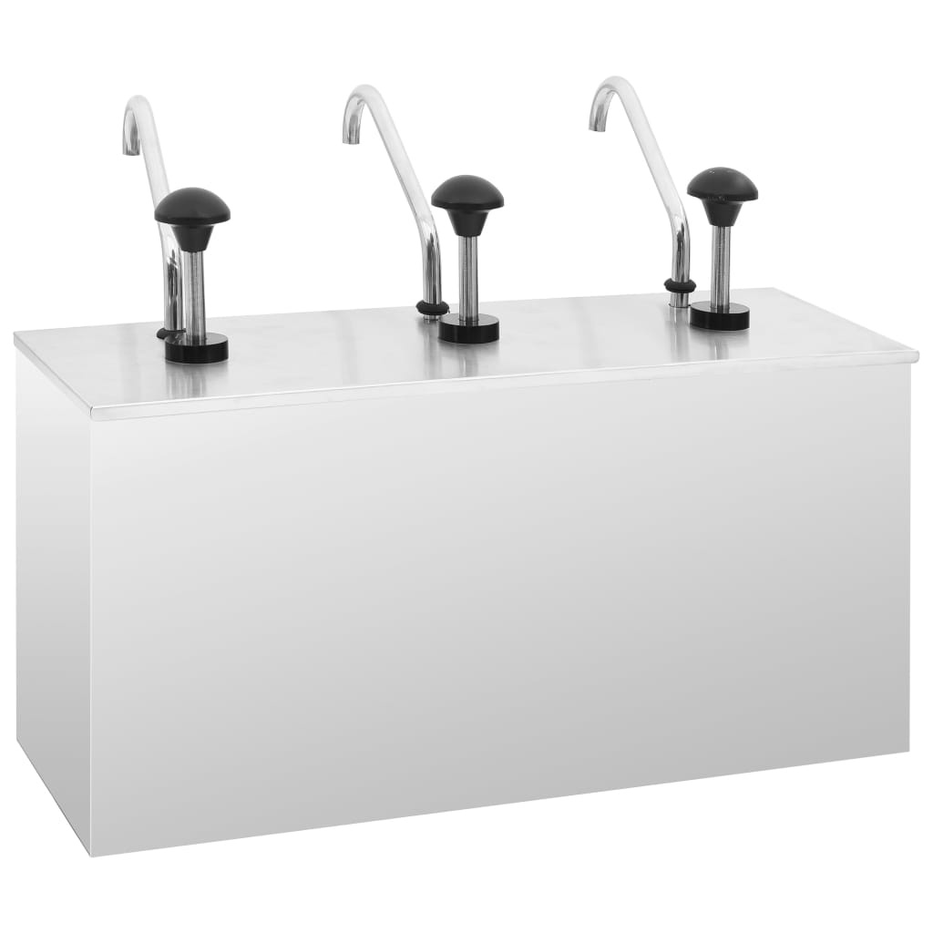 VidaXL Sausdispenser 3x3,5 L roestvrij staal