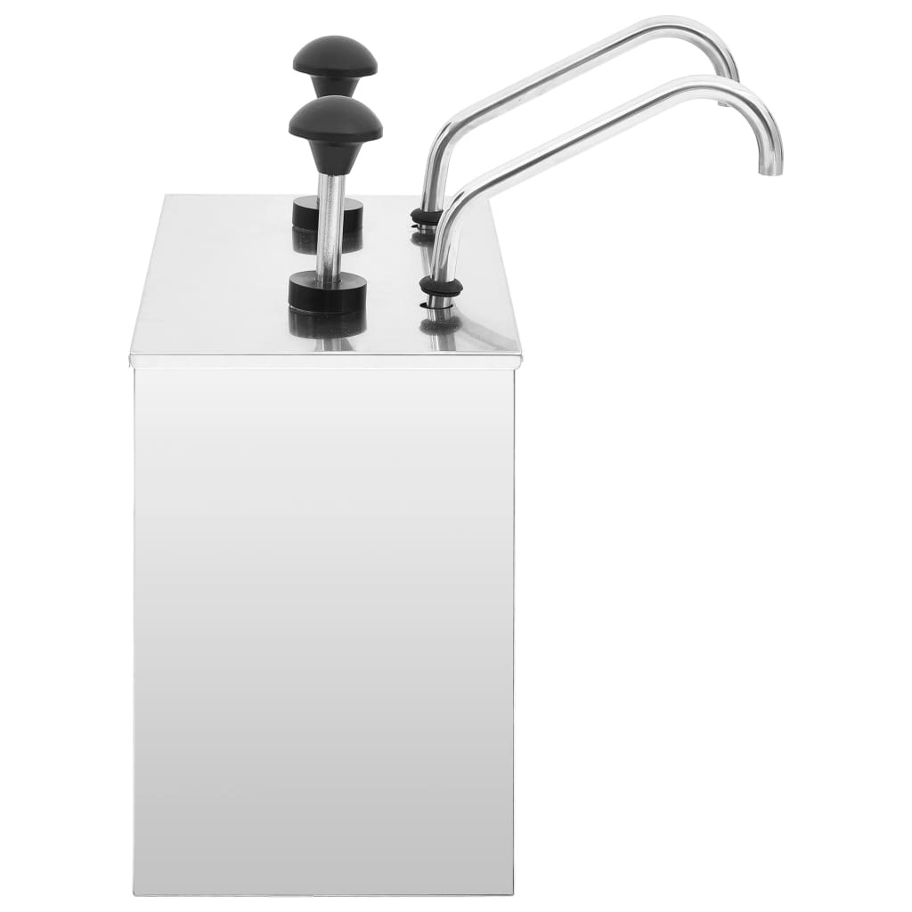 VidaXL Sausdispenser 2x3,5 L roestvrij staal
