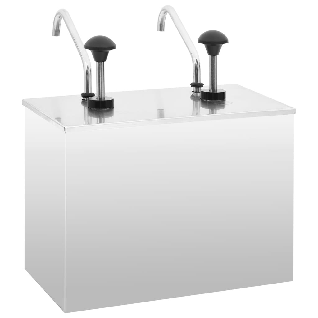 VidaXL Sausdispenser 2x3,5 L roestvrij staal