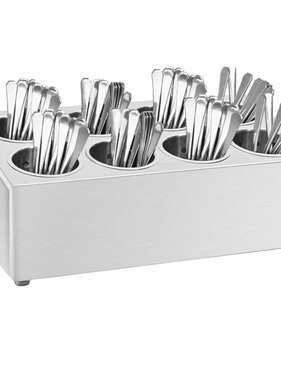 VidaXL Bestekhouder 8 vakken rechthoekig roestvrij staal