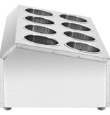 VidaXL Bestekhouder 8 vakken rechthoekig roestvrij staal