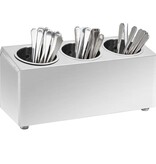 VidaXL Bestekhouder 3 vakken rechthoekig roestvrij staal