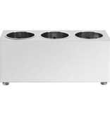 VidaXL Bestekhouder 3 vakken rechthoekig roestvrij staal