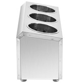 VidaXL Bestekhouder 3 vakken rechthoekig roestvrij staal