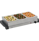 VidaXL Buffetwarmer 200 W 3x1,5 L roestvrij staal