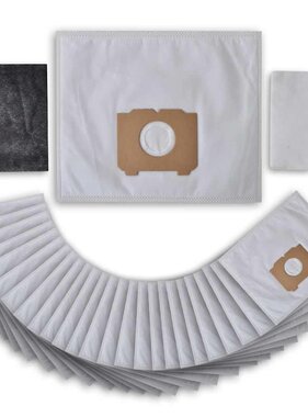 VidaXL 25 stuks Stofzuigerzakken met filters voor AEG, Progress, Tornado