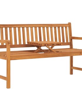 VidaXL Tuinbank met tafel 3-zits 150 cm massief teakhout