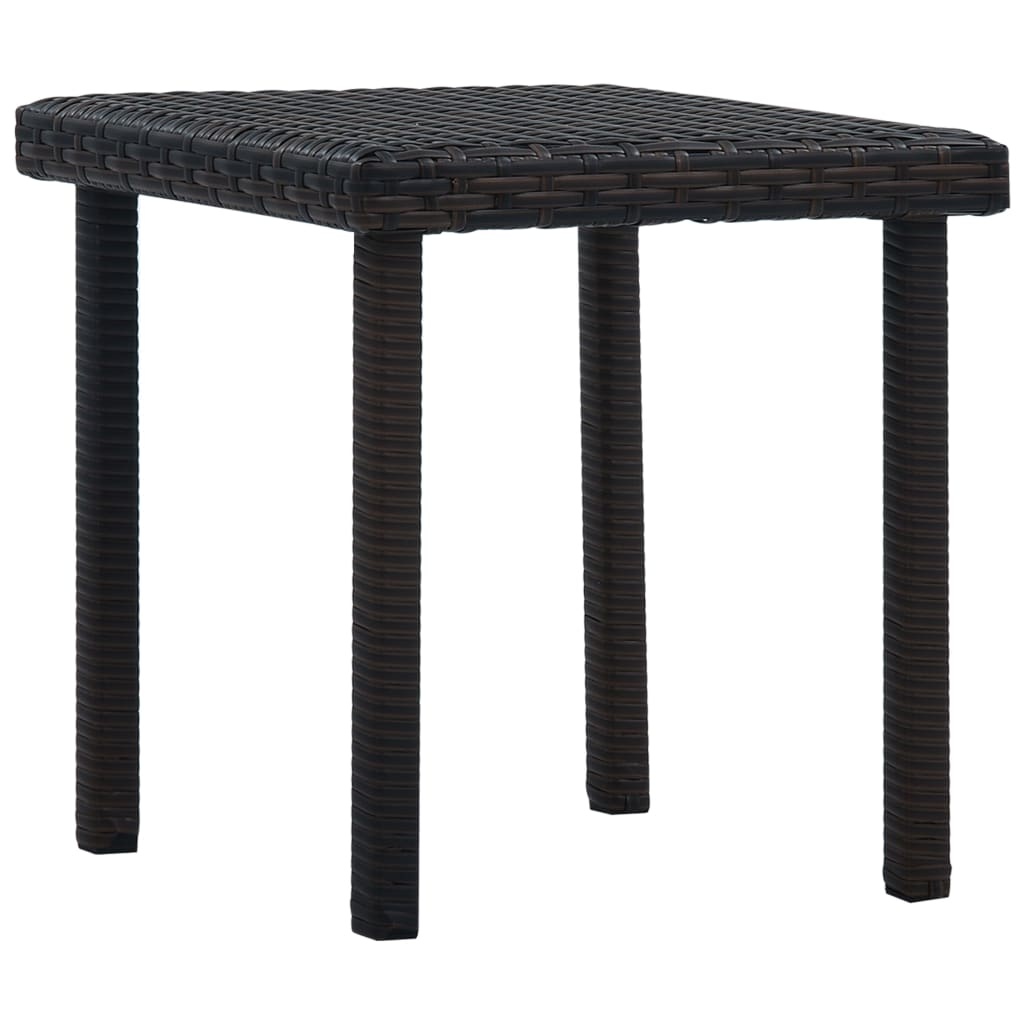 VidaXL Tuintheetafel 40x40x40 cm poly rattan bruin