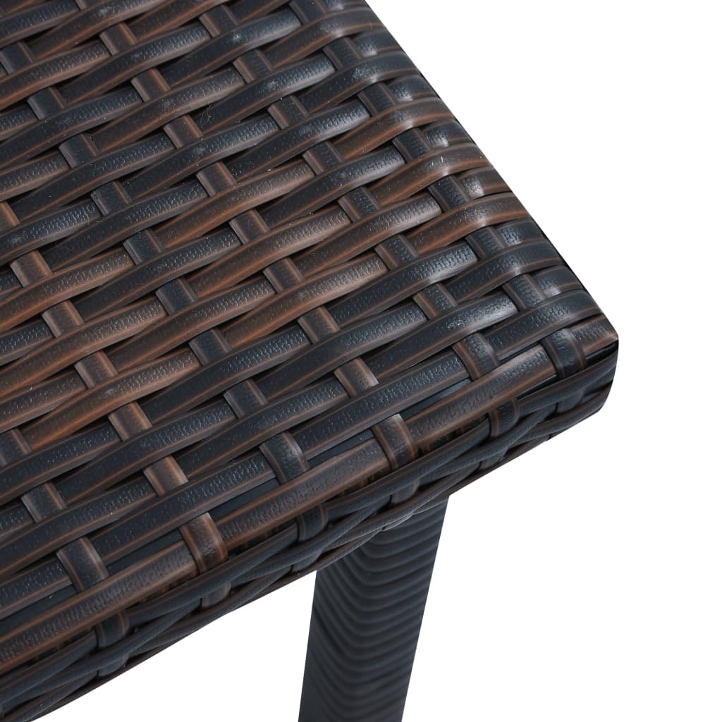 VidaXL Tuintheetafel 40x40x40 cm poly rattan bruin