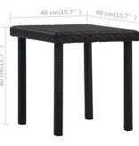 VidaXL Tuintheetafel 40x40x40 cm poly rattan bruin