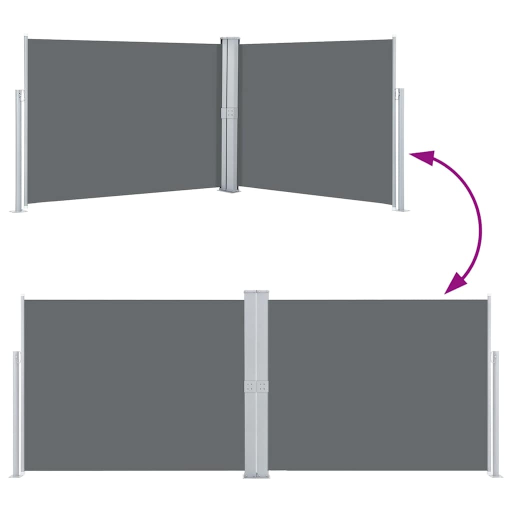 VidaXL Windscherm uittrekbaar 140x1000 cm antraciet