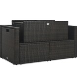 VidaXL 6-delige Loungeset met kussens poly rattan bruin