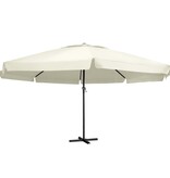 VidaXL Parasol met aluminium paal 600 cm zandwit