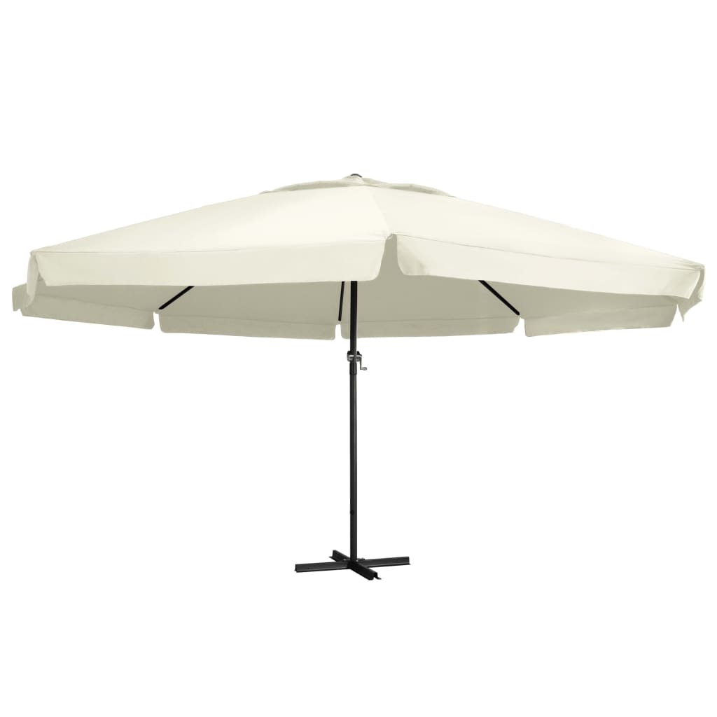 VidaXL Parasol met aluminium paal 600 cm zandwit