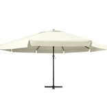 VidaXL Parasol met aluminium paal 600 cm zandwit