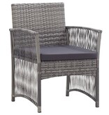 VidaXL Tuinstoelen met kussens 2 st poly rattan antraciet