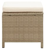VidaXL Tuinkrukken 2 st met kussens poly rattan beige