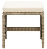 VidaXL Tuinkrukken 2 st met kussens poly rattan beige