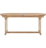 VidaXL 9-delige Tuinset 180-280x100x75 cm massief teakhout