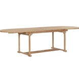 VidaXL Tuintafel verlengbaar ovaal 180-280x100x75 cm massief teakhout
