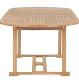 VidaXL Tuintafel verlengbaar ovaal 180-280x100x75 cm massief teakhout