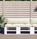 VidaXL Palletkussens 2 st stof zandkleurig