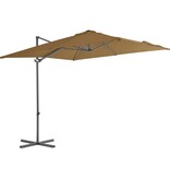 VidaXL Zweefparasol met stalen paal 250x250 cm taupe