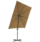 VidaXL Zweefparasol met stalen paal 250x250 cm taupe