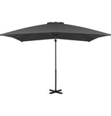 VidaXL Zweefparasol met aluminium paal 250x250 cm antracietkleurig