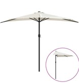 VidaXL Balkonparasol half met aluminium paal 300x155 cm zandkleurig
