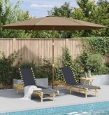 VidaXL Parasol met houten paal 350 cm taupe