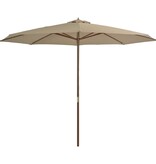 VidaXL Parasol met houten paal 350 cm taupe