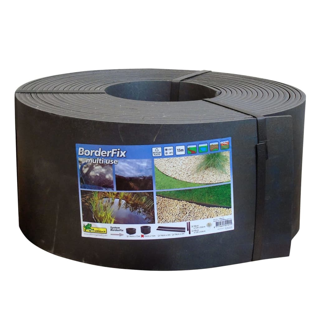 VidaXL Borderrand 7 mm 19cmx15m zwart