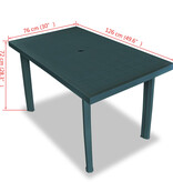 VidaXL Tuintafel 126x76x72 cm kunststof groen