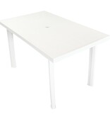 VidaXL Tuintafel 126x76x72 cm kunststof wit
