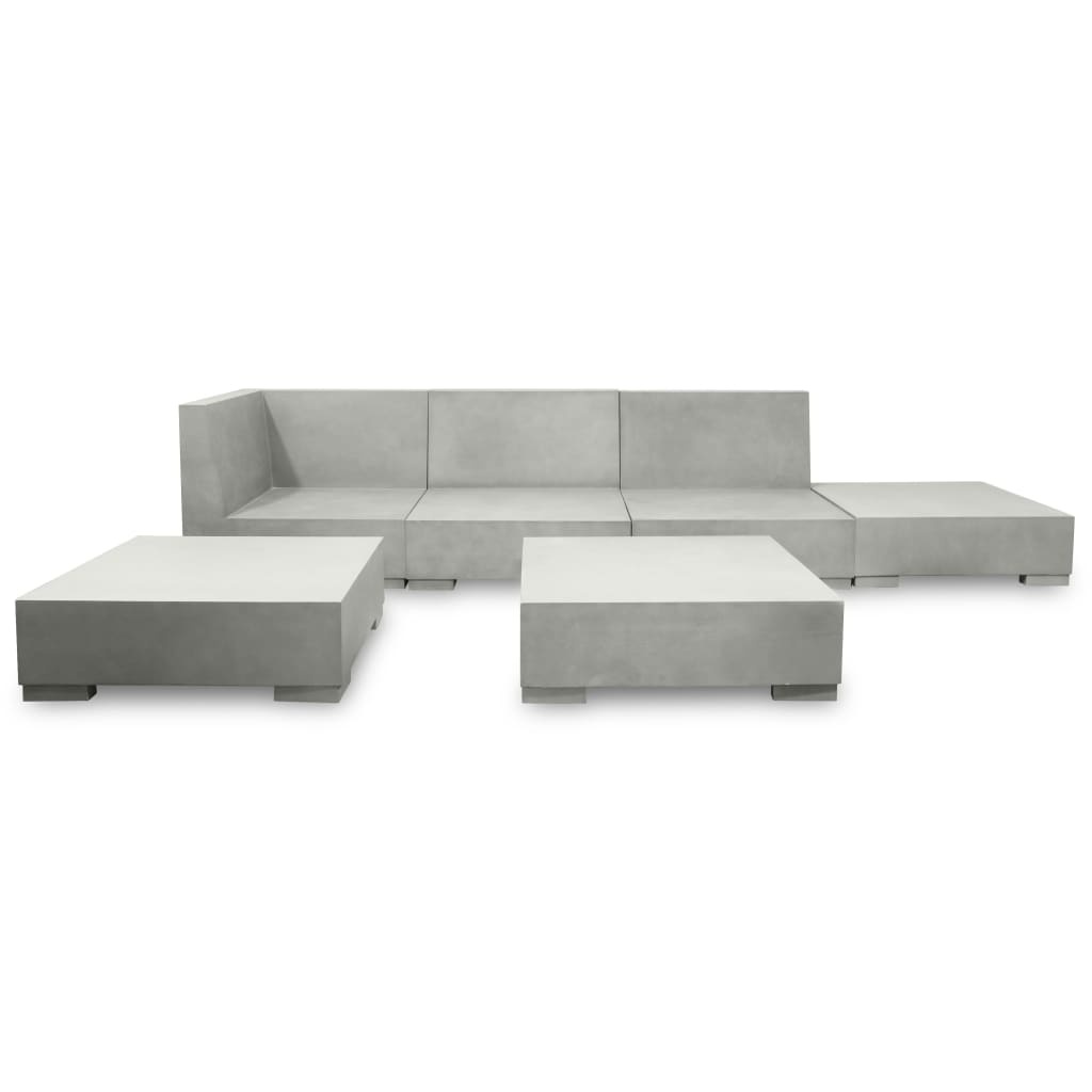 VidaXL 6-delige Loungeset met kussens beton grijs