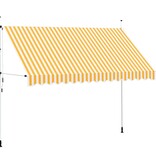 VidaXL Luifel handmatig uittrekbaar 350 cm oranje en witte strepen