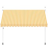VidaXL Luifel handmatig uittrekbaar 350 cm oranje en witte strepen