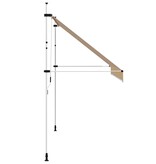 VidaXL Luifel handmatig uittrekbaar 350 cm oranje en witte strepen