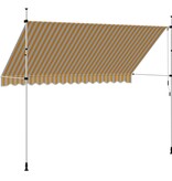 VidaXL Luifel handmatig uittrekbaar 350 cm oranje en witte strepen