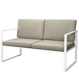 VidaXL 4-delige Loungeset met kussens staal wit