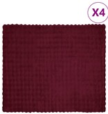 VidaXL Neppels Konijnenbont Deken 4 pcs Bordeaux Rood 240 x 270 cm