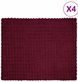 VidaXL Neppels Konijnenbont Deken 4 pcs Bordeaux Rood 220 x 240 cm