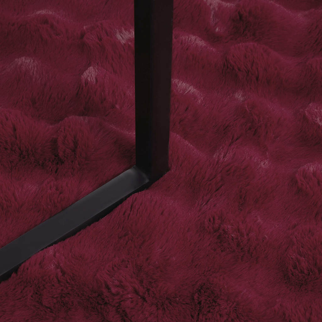 VidaXL Neppels Konijnenbont Deken 4 pcs Bordeaux Rood 220 x 240 cm