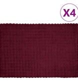 VidaXL Neppels Konijnenbont Deken 4 pcs Bordeaux Rood 150 x 220 cm