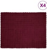 VidaXL Neppels Konijnenbont Deken 4 pcs Bordeaux Rood 130 x 150 cm