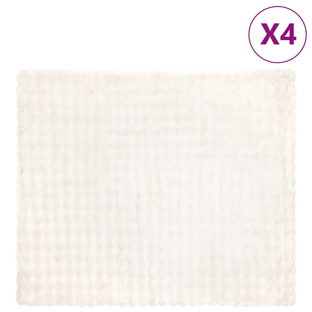 VidaXL Neppels Konijnenbont Deken 4 pcs Wit 240 x 270 cm Polyester